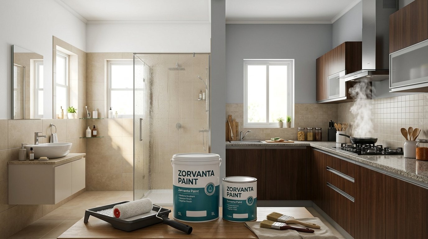 Painting Bathroom & Kitchen Walls: Moisture-Resistant Coatings, Mould Prevention & the Right Finish Guide