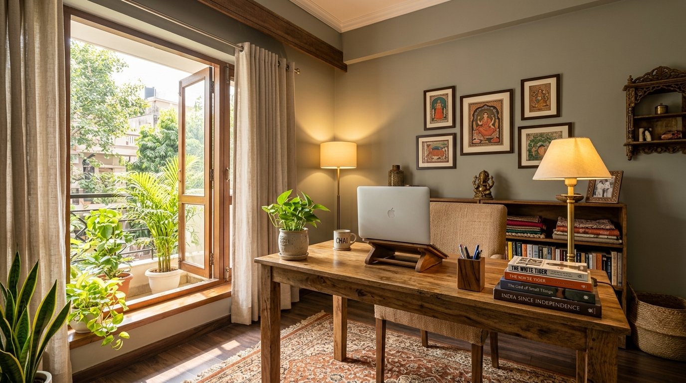 Painting Your Home Office & Study Room: Colours, Finishes & Lighting Tips for Productivity in Indian Homes