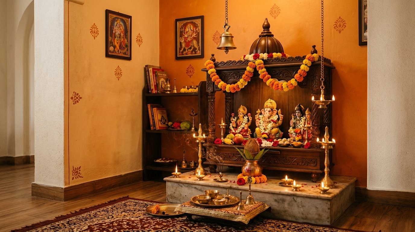 Pooja Room Painting Guide: The Right Colours, Finishes & Vastu Tips for Indian Homes